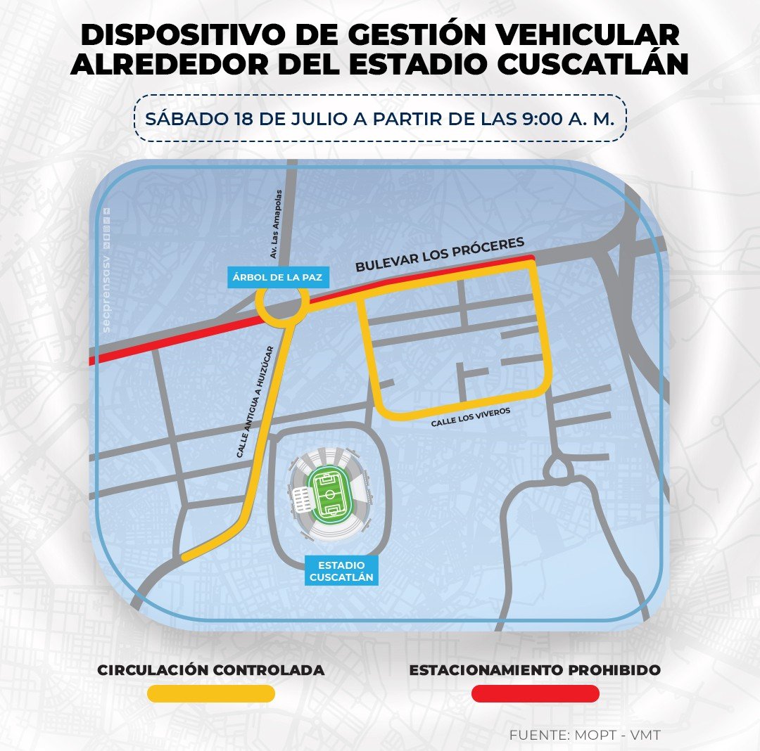 VMT desplegará dispositivo vehicular por la final de la Supercopa 2026